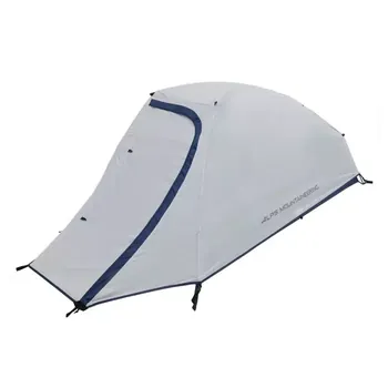Alps Mountaineering Zephyr 1 yhden hengen kupoliteltta harmaana. Kevyt ja vapaasti seisova teltta sopii vaelluksille, pyöräretkille ja yksin retkeilyyn.